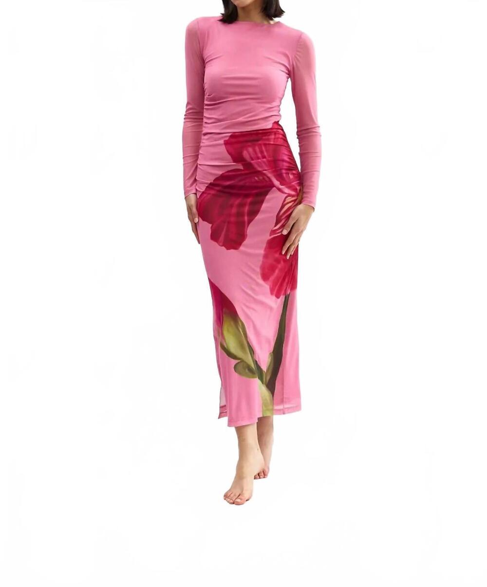 NEW ASTON STUDIO ezli mesh midi dress in dusty iris